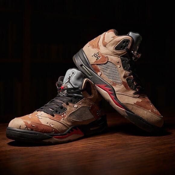 Supreme x Air Jordan 5 Retro \'Desert Camo\' Size 14 All OG main image 15